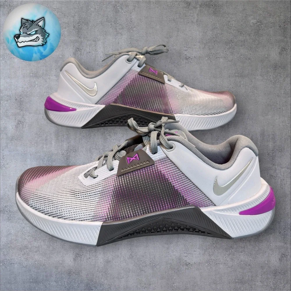 Nike Metcon 10 Wolf Men's Size 7 Workout Shoes Grey Vivid Purple HJ1875-003